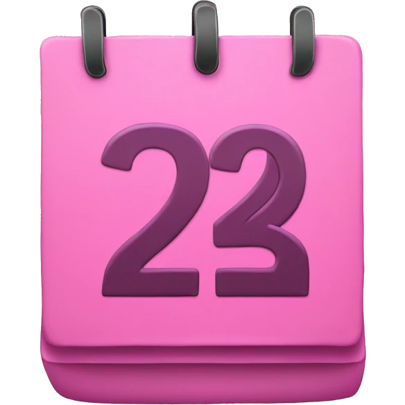 The number 22 written on a pink calendar emoji