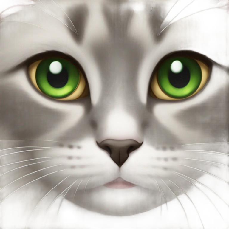 grey ragdoll cat hugging little brown cat with green eyes  emoji