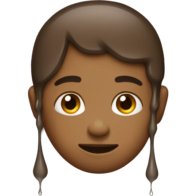 the human rain brown in color with its ends melting emoji