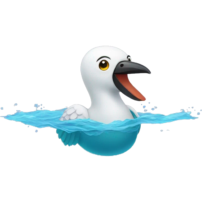 A swimming bird emoji