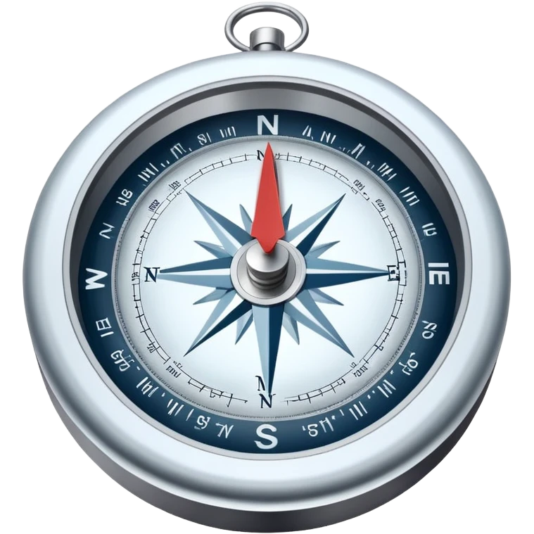 A compass pointing north, with the 'N' clearly marked. Cold, snowy atmosphere in the background, symbolizing the northern direction and icy climate emoji