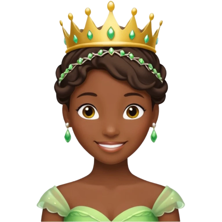 tạo cho tôi emoji công chúa tianna mặt thon da đen xinh và gần giống trong phim nhất emoji