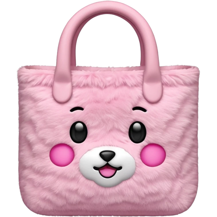 pink plush tote bag  emoji