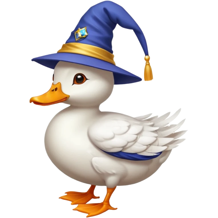 Duck wearing a wizard hat emoji