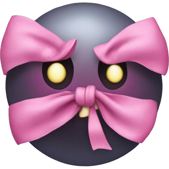 Freaky moon with pink bow emoji