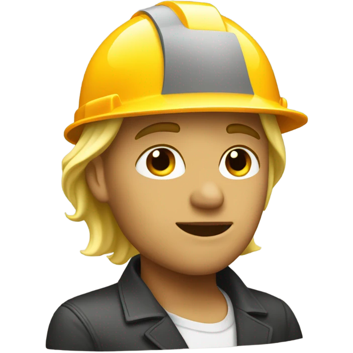 The blond poet in the construction helmet emoji