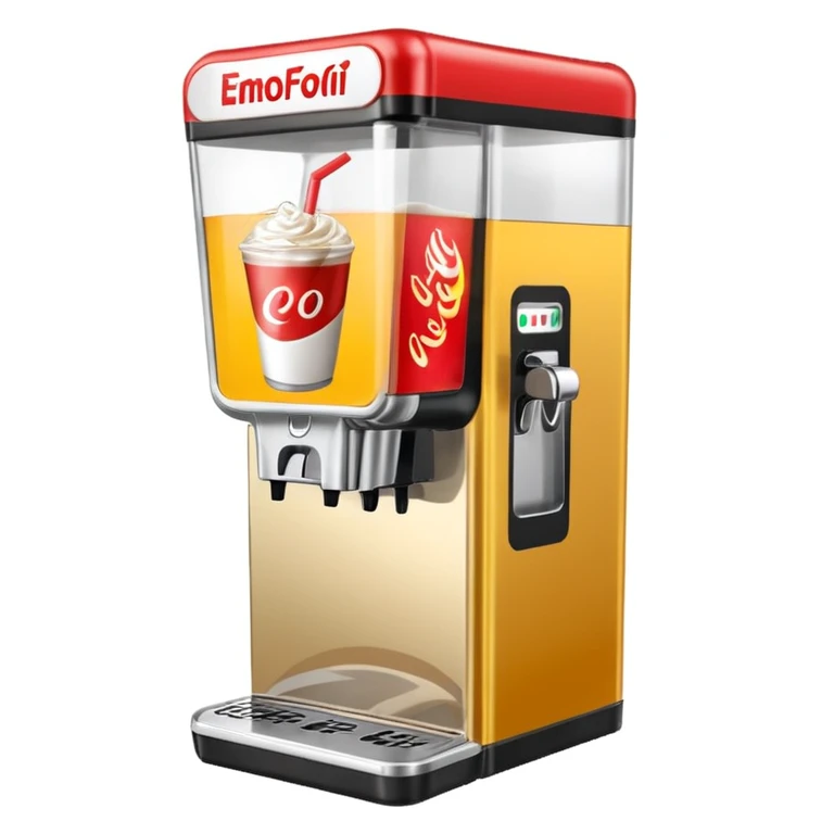 Digital soda dispenser in a fast food restaurant  emoji