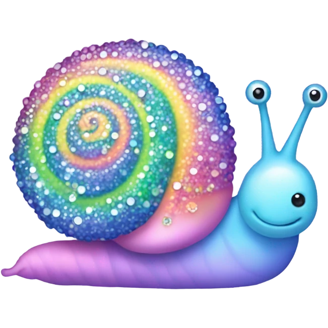 Kawaii pastel rainbow bedazzled snail emoji