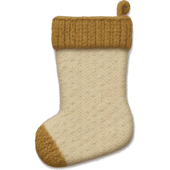 white and beige knit christmas stocking emoji