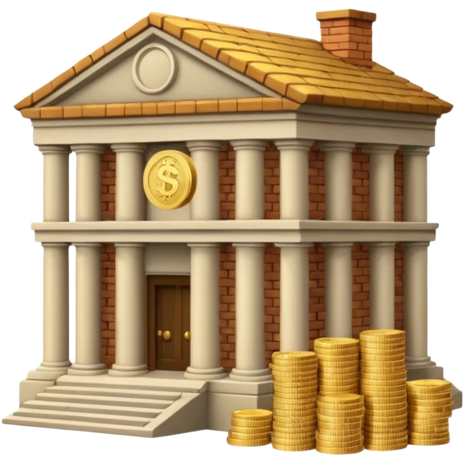 a bankhouse with money emoji