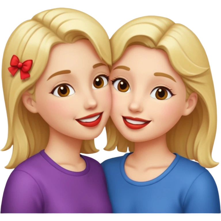A girl kissing a girl emoji