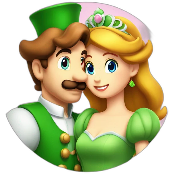 luigi and princess daisy in love  emoji