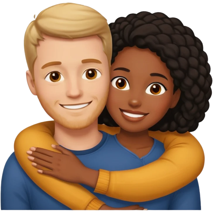 White man black Woman Love  emoji