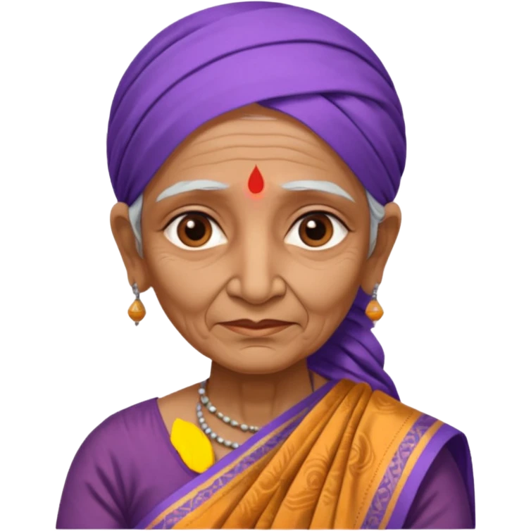 indian sari ancient old woman emoji