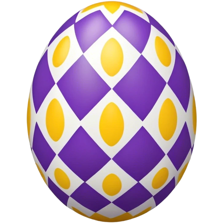 decor egg, symmetry simple pattern, purple and yellow emoji