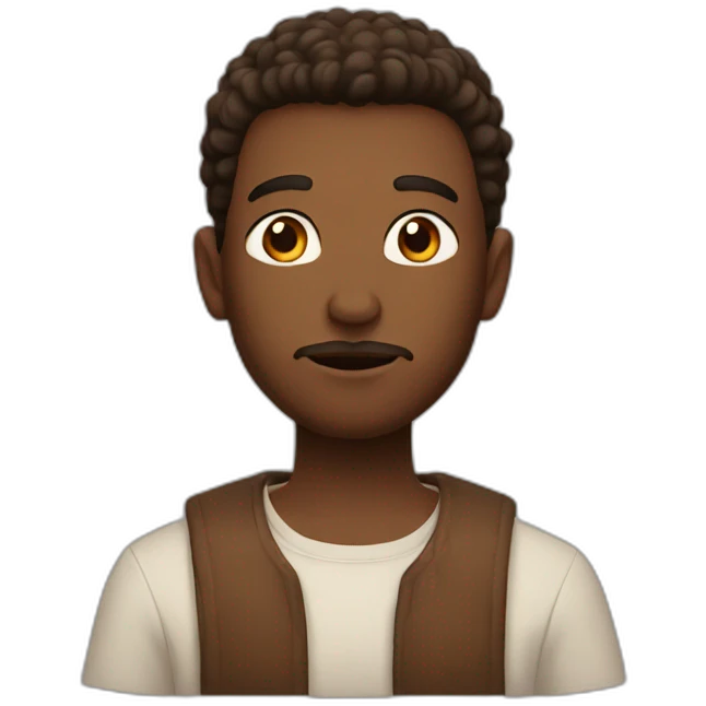 a guy with a brown kare and big lips prays emoji