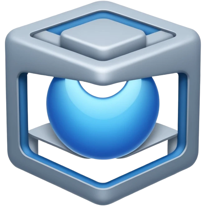 Сдержанный технологичный образ, ассоциация с точностью и расчётом, аккуратные формы, спокойные холодные оттенки, ощущение надёжности и продуманной структуры. emoji