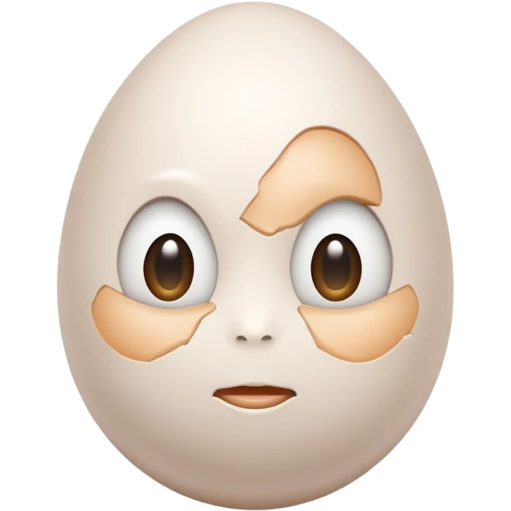 A very white egg with human features emoji