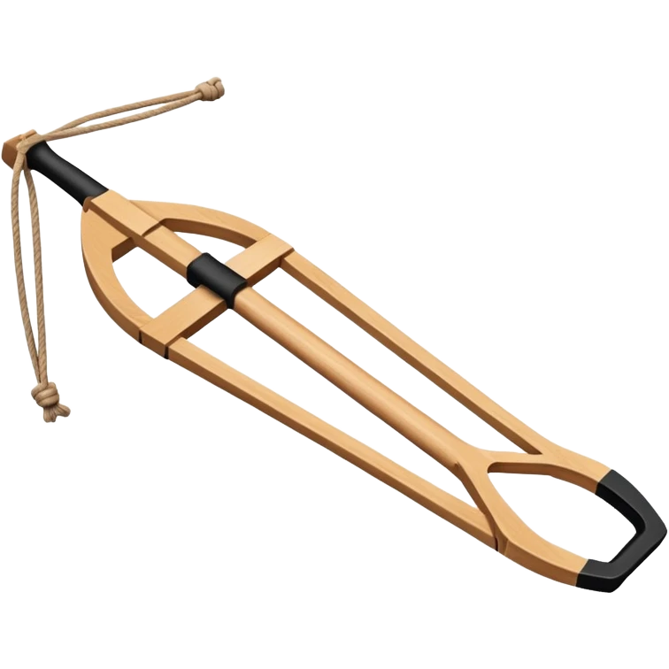 A classic Y-shaped wooden slingshot with rubber band emoji