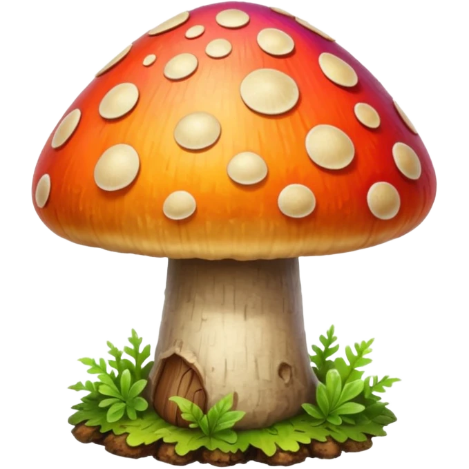 wild colorful mushroom growing on trê emoji