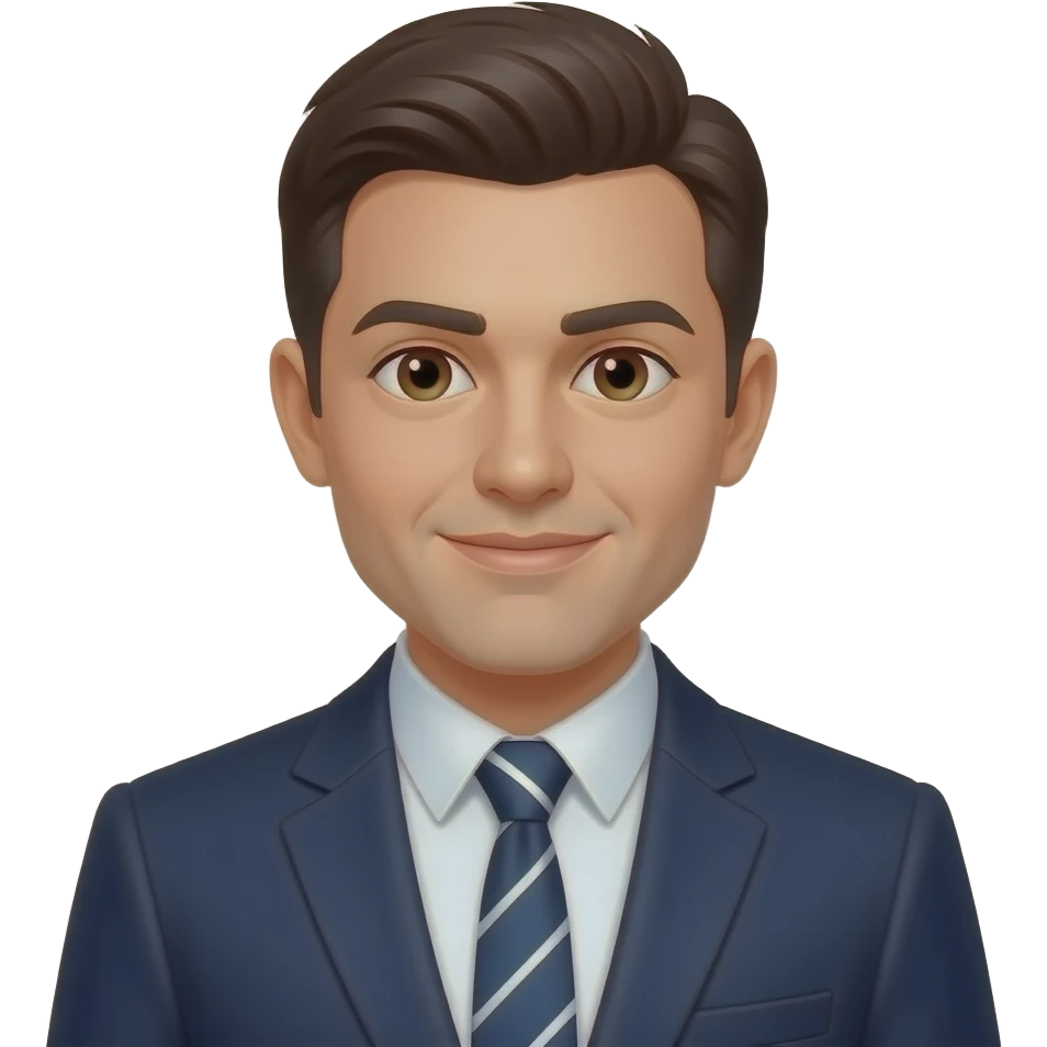 A man in suit with a tie emoji