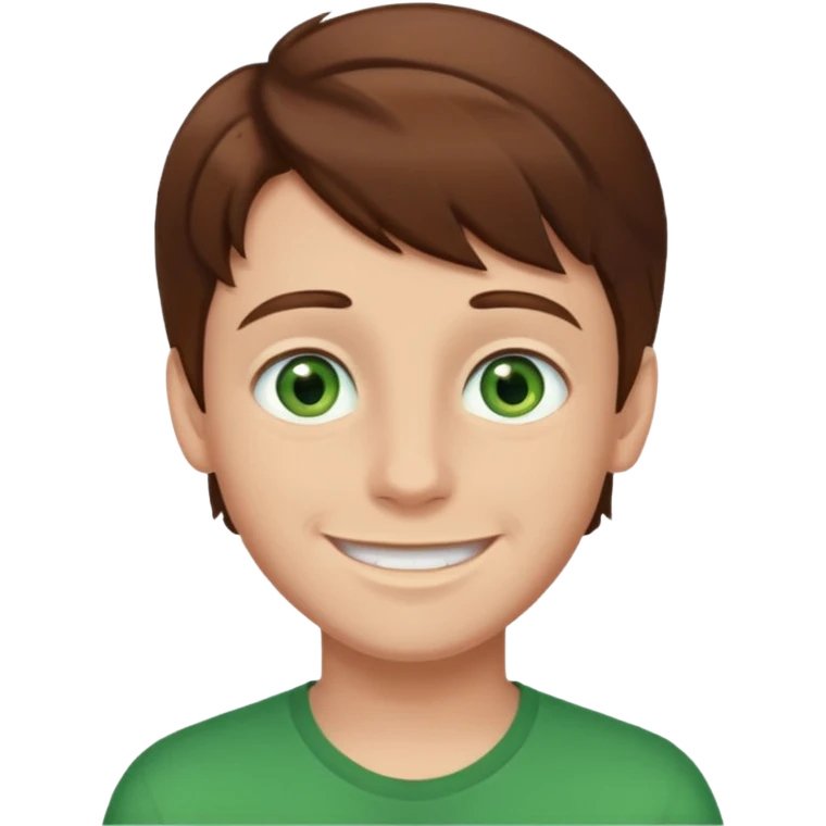 boy with brown hair and green eyes emoji