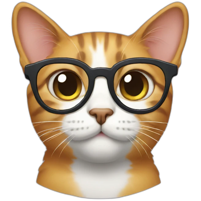 cat with nerd glasses emoji