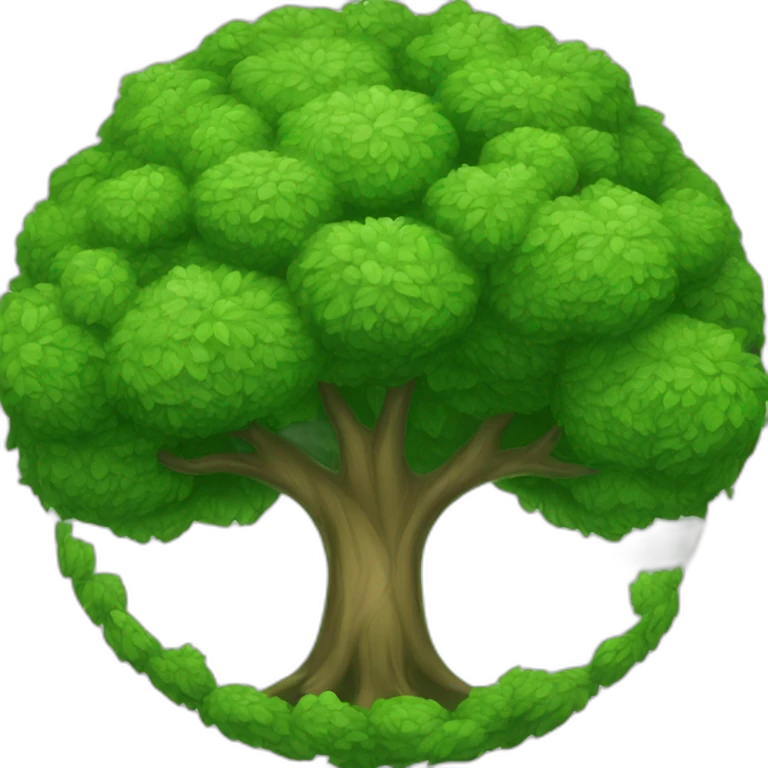 Round green tree emoji