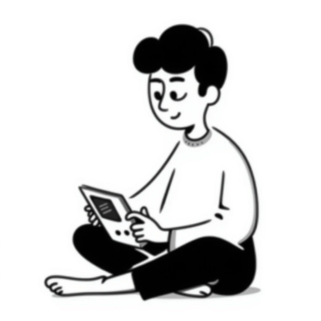 A person plays with the gameboy emoji