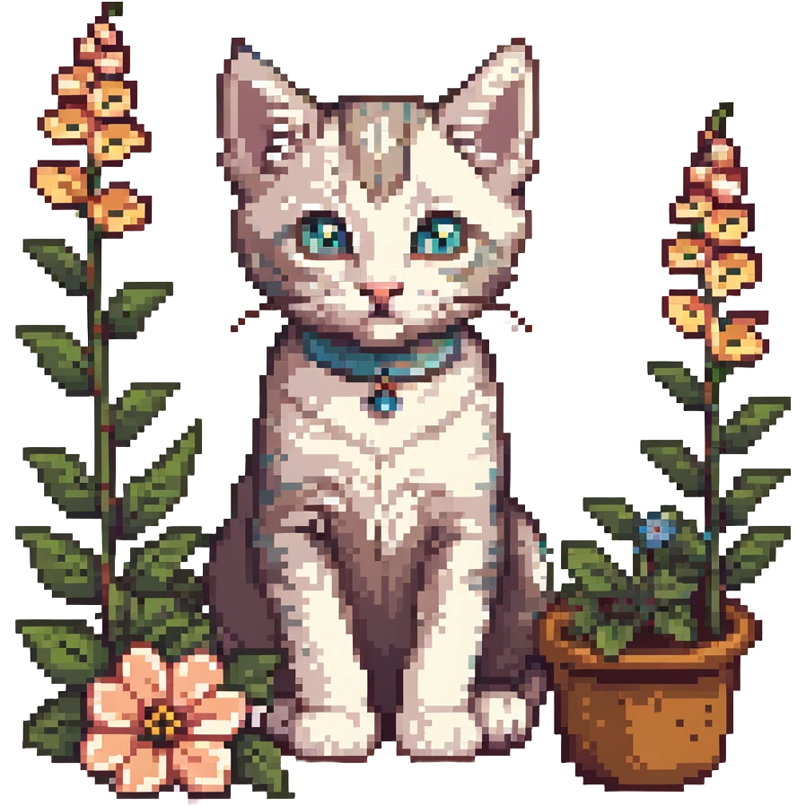 Kitten and flowers emoji
