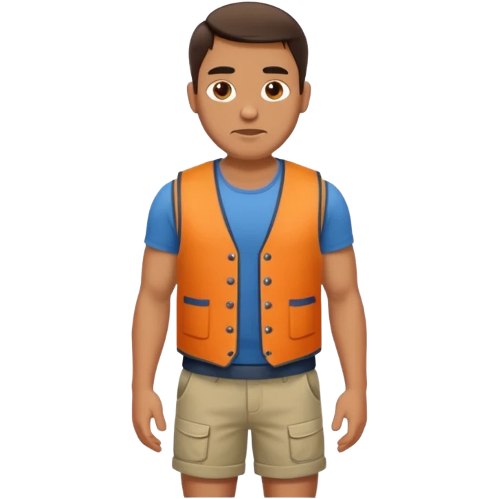 Heavy set man with a vest short emoji
