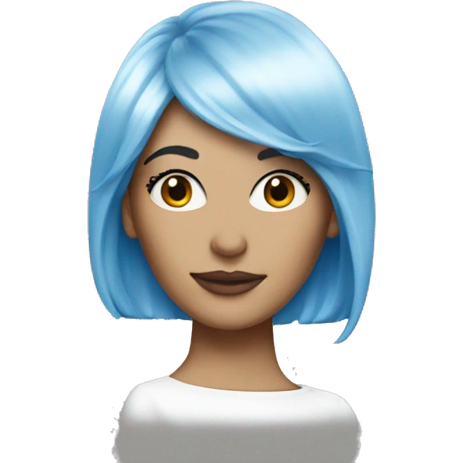 Blue wig blue eyeshadow white woman emoji