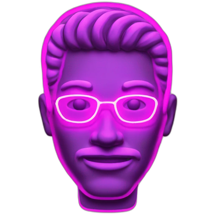 Juicy booty neon sign style man emoji