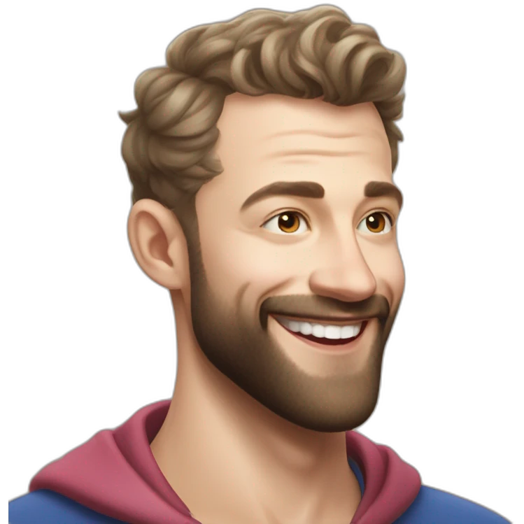 Joyful Artem Lopatin who loves Arina Efimenko emoji