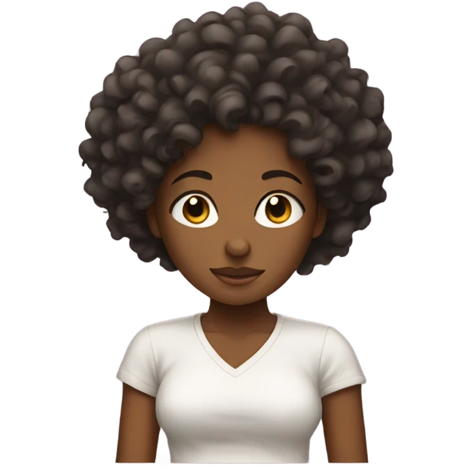 Black girl with curly hair waking up emoji