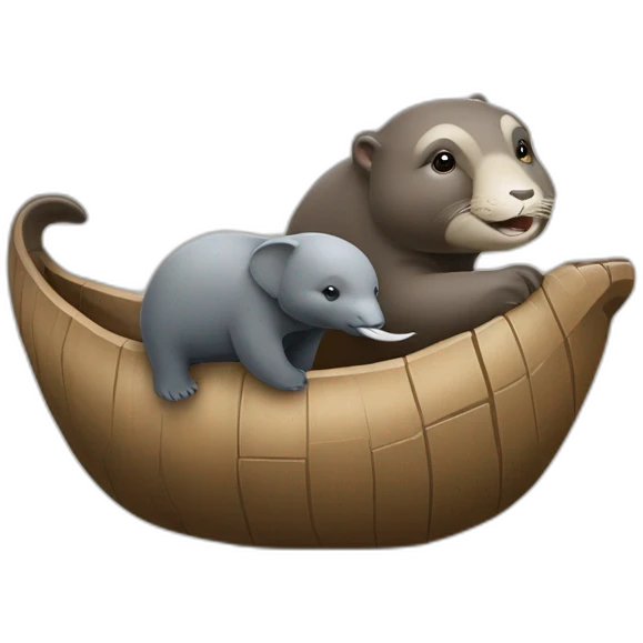 une loutre et un éléphant qui font de la balançoire emoji