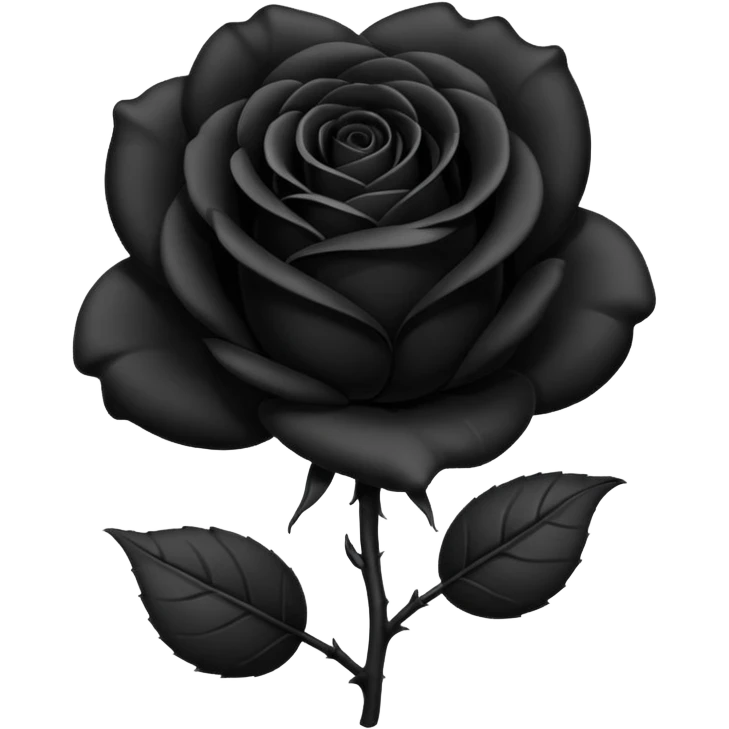 black rose, without green leaves, just flower emoji
