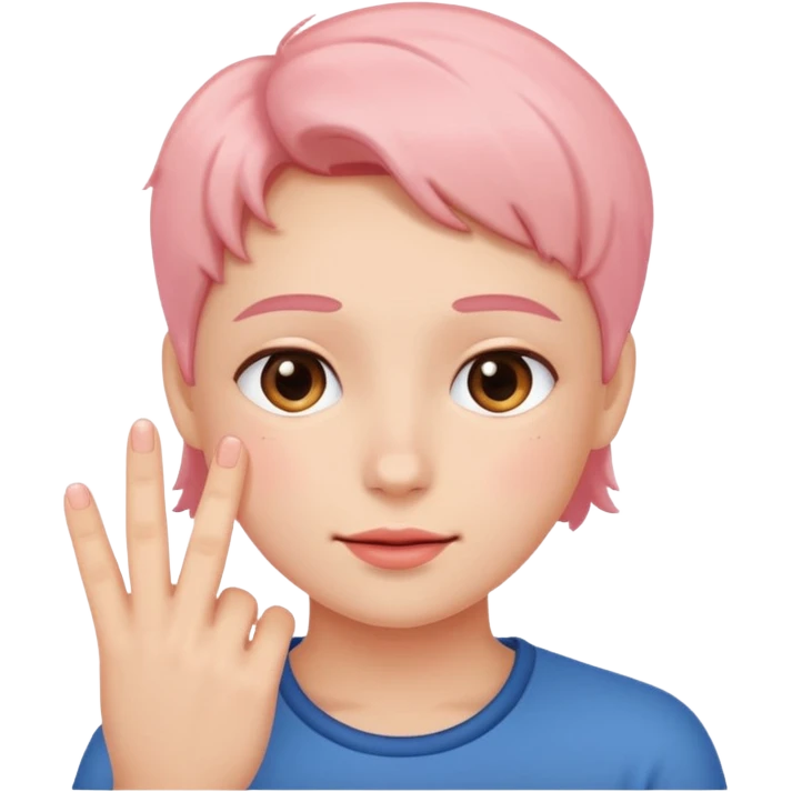 blushing with fingers emoji