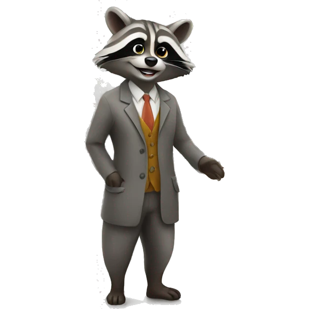 raccoon salesman in a store emoji