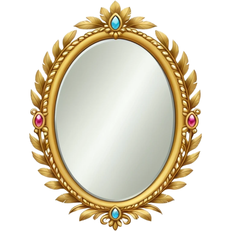 Mirror with feathers frame emoji