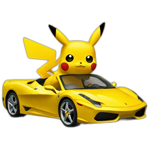 Pikachu in ferrari emoji