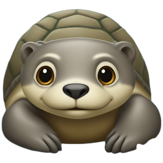 Une Loutre sur une tortue. emoji