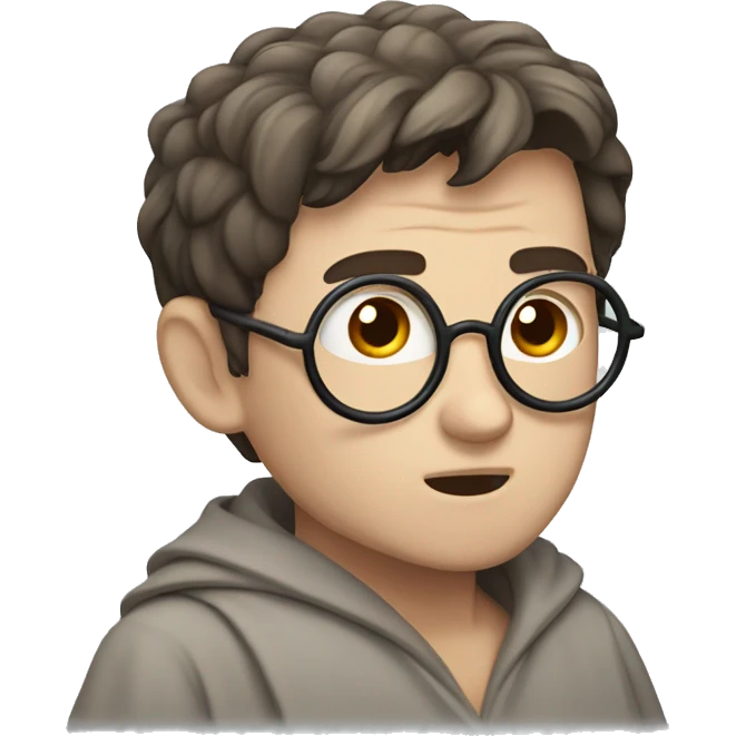 full body Harry Potter in robe laying down looking very stressed  emoji