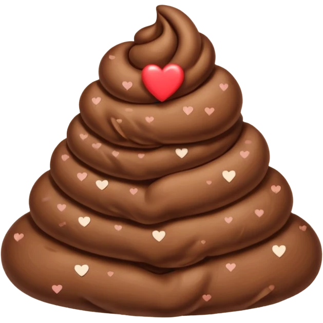 Poop with angle and Hearts emoji