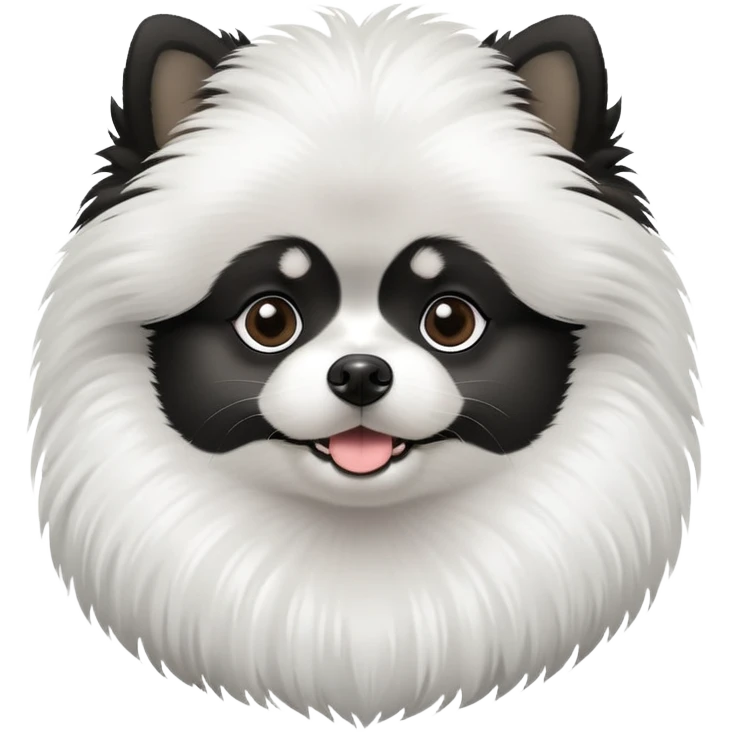 Black and White Parti Pomeranian  emoji