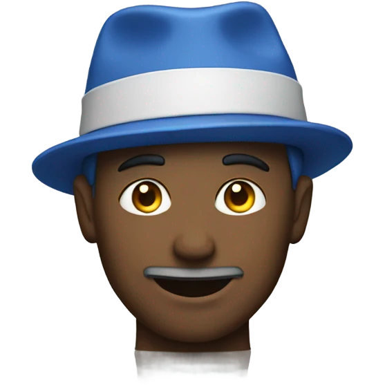 A man waring a blue hat emoji
