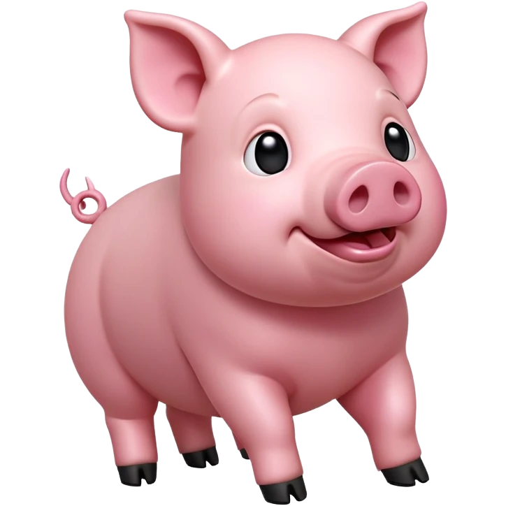 cinematic-[realistic pig]-realistic-full-body-standing-emoji,-tail-flicking-lazily,-head-tilted-dramatically,-sleek-[pink]-skin,-simplified-yet-realistic-focused-features,-highly-detailed,-glowing-with-an-almost-sarcastic-glow emoji