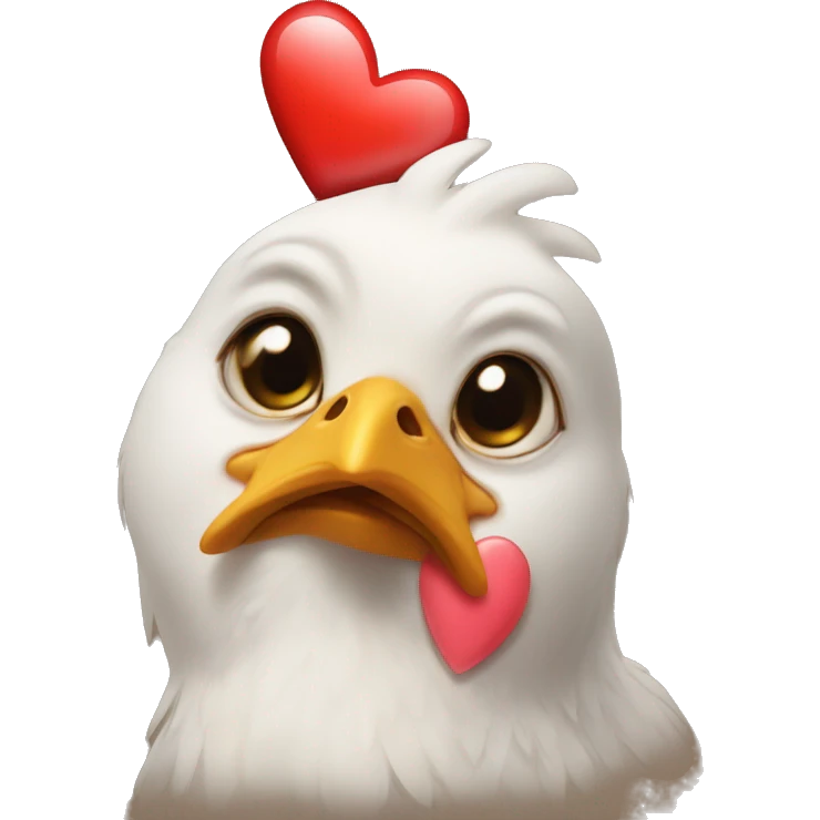 A chicken baby with heart eyes emoji
