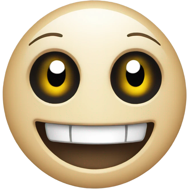 Emoji smiling with one eye twitching emoji