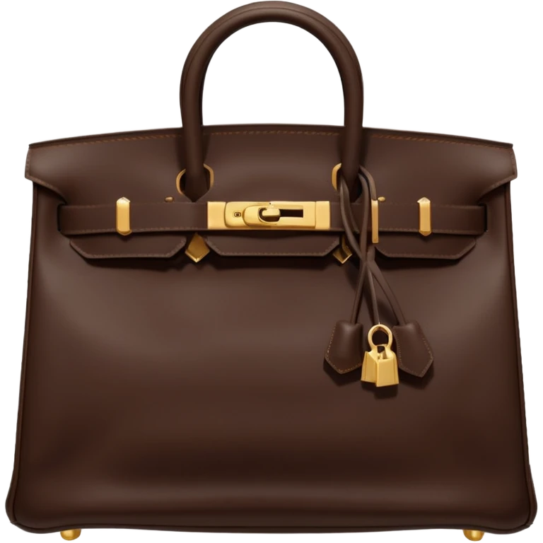hermes birkin deep chocolate brown color bag emoji